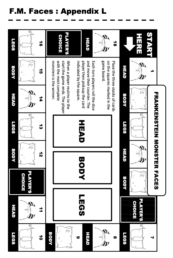 Frankenstein Monster Faces – ESL classroom games