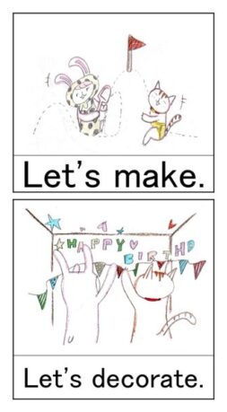 lets make and lets decorate English flashcards.