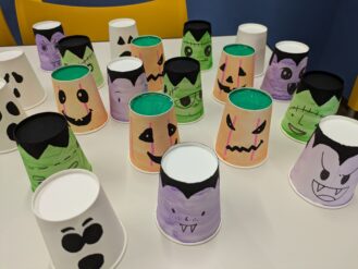 halloween cups to play paper cup evaders in a halloween esl party lesson