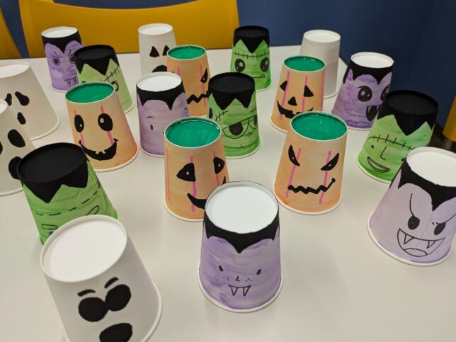 halloween cups to play paper cup evaders in a halloween esl party lesson