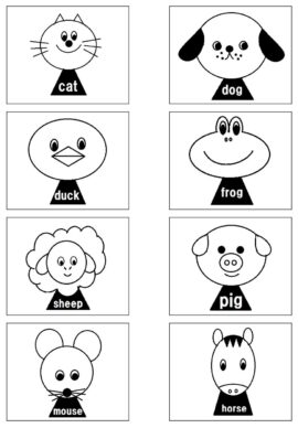 english farmyard animals free flashcard materials to print and download for lessons teaching children in japan and ESL around the world